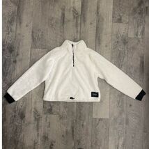 Calvin Klein Performance Women White Faux Fur Half-Zip Pullover - $25.83