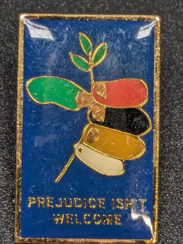 Vintage Prejudice Isn&#39;t Welcome Hat Backpack Lapel Pin - $9.89