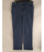 Gloria Vanderbilt Amanda Women&#39;s Blue Polka Dot Straight Leg Jeans Size 8P - $18.94 CAD