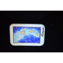 RARE Vintage Signed Jack Kinkelaar Enamel Copper Brooch - $370.01