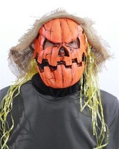 Pumpkin Mask Glow In The Dark Jack-O&#39;-Lantern Scary Evil Halloween Costume N1098 - £62.19 GBP