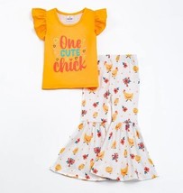 NEW Boutique One Cute Chick Chicken Bell Bottoms Girls Easter Outfit 2T - £10.21 GBP