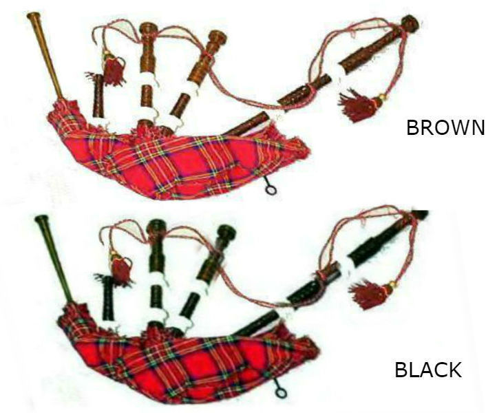 NEW IMPORTED FULL SIZE ROSEWOOD BLACK OR BROWN SCOTTISH BAGPIPES - CP MADE  - $179.00