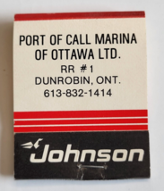 JOHNSON PORT OF CALL MARINA OF OTTAWA DUNROBIN ONTARIO CANADA MATCHBOOK ... - $20.54 CAD