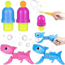 No Spill Bubble Tumbler &amp; Shark Grabber with Teeth Biting Action, Bubble Wands - £15.45 GBP