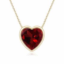 Angara Natural 6mm Garnet Heart Pendant Necklace in 14K Yellow Gold for Women - £325.76 GBP