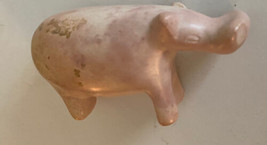 Vintage Tan Hand Carved Stone Hippopotamus Figurine - $13.85