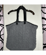 BRAIDED CABLE KNIT TOTE BAG-GRAY - $29.58 CAD