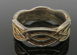 925 Sterling Silver - Vintage Infinity Twist Large Band Ring Sz 11- RG11435 - £40.91 GBP