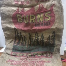 Vintage &quot;Burns Brand Potatoes&quot; Burlap Bag - £20.68 GBP