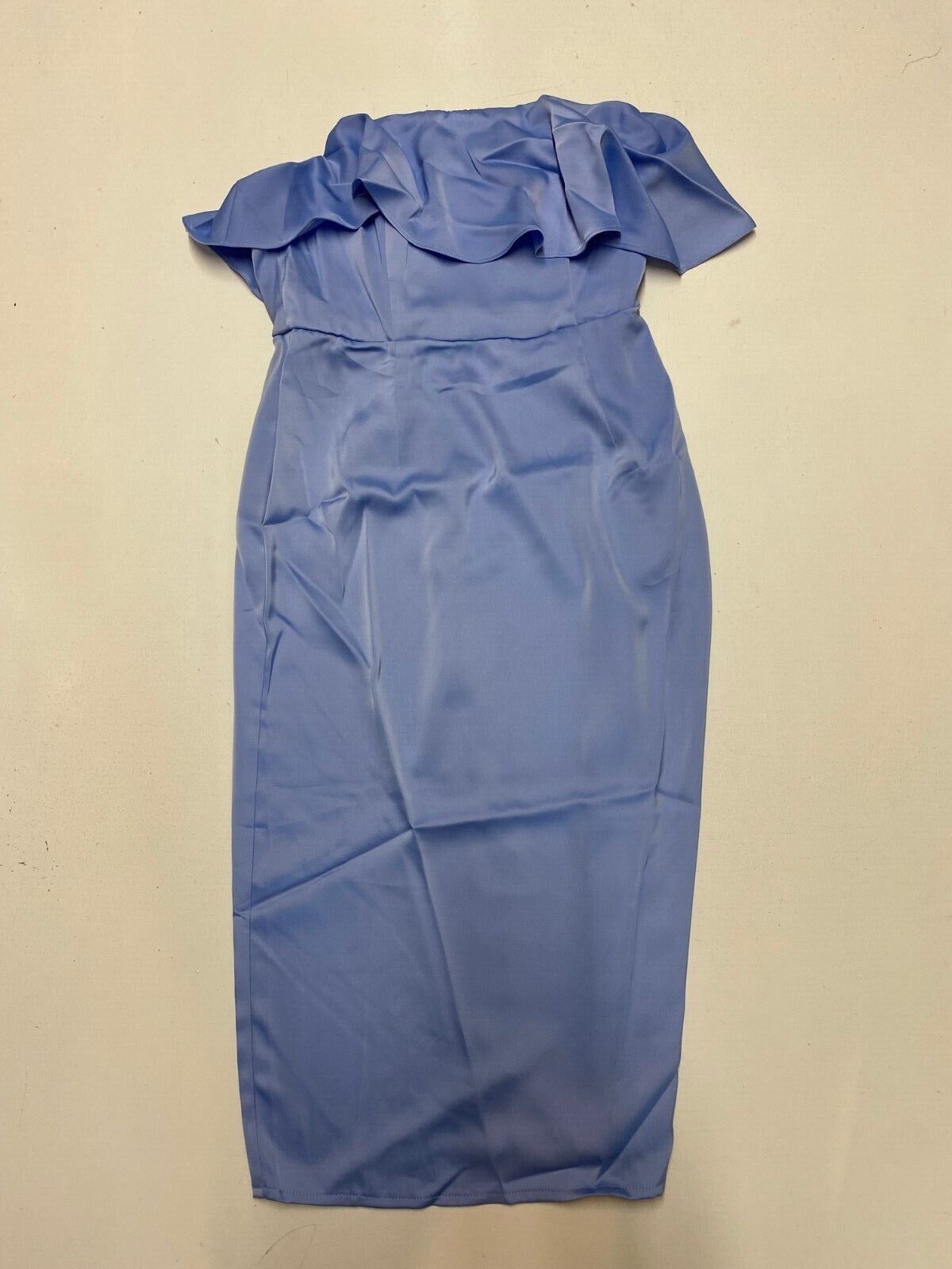 asos design petite soft bandeau crop top pencil dress in lilac uk 8 (exp135)