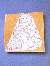 Vintage Ghost Halloween Rubber Stamp Happy 2 x 2&quot; - £9.73 GBP