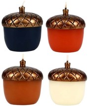 Fall Harvest Acorn Wax Candles 2.5”Dx3”H Select: Color - $3.49