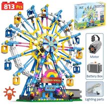 City  MOC Rotating Ferris Wheel Building Blocks Electric Bricks with Lig... - $99.99