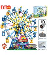 City  MOC Rotating Ferris Wheel Building Blocks Electric Bricks with Lig... - $99.99