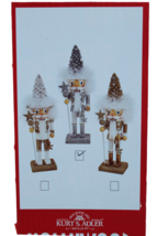 Kurt Adler Hollywood Nutcrackers Silver White Gold Christmas Tree Hat Star Staff - £223.44 GBP