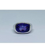 Natural  8.93 carat cushion shape amethyst men ring in 925 sterling solid silver