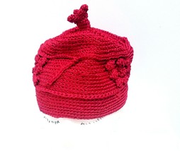 Traditional Royal Kings Hat Cap. Oba Of Benin Igbo Eze Crochet Red Cap Hat. - $59.99