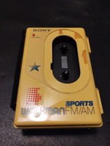 Sony Sports Walkman WM-F45 FM/AM Cassette  WORKS PERFECT yellow 90s see details - £131.32 GBP