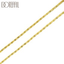 DOTEFFIL 925 Sterling Silver 16/18/20/22/24/26/28/30 Inch 18K Gold Basic Chain N - £11.82 GBP