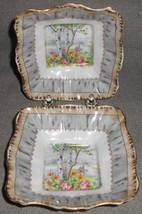 Set (2) Royal Albert SILVER BIRCH PATTERN Square SWEET MEAT DISHES England - $39.59