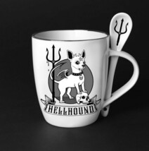 Alchemy Gothic ALMUG24 Hellhound Mug &amp; Spoon Set Dog Devil Skull Coffee ... - $311.75 MXN