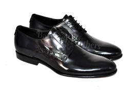 New Handmade derby oxfords black original patent leather lace up men dress shoes - £128.28 GBP+