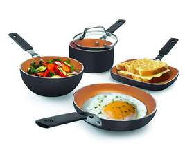 Gotham Steel Mini Stackmaster 5 Piece Cookware Set – Nonstick Personal Sized Fry - £54.46 GBP