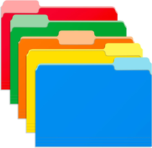File Folders, 15 Pack Two-Tone Color File Folders Letter Size, Assorted ... - $13.66