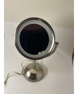 VINTAGE VANITY MIRROR LIGHTED SILVER COLOR 13x9 - £33.23 GBP