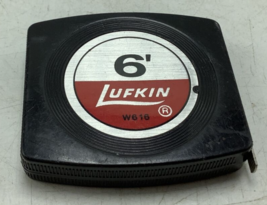 Vintage LUFKIN 6’ tape measure W616 Pee Wee 6 ft BLACK, SILVER Nice cond... - $8.59