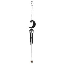 Black Crescent Moon Metal Windchime Outdoor Wind Chime 18.9 Inch - $18.98