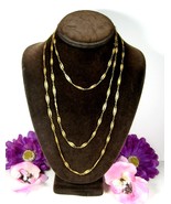 Vintage TRIFARI Pair of SPIRAL FILIGREE LINKS NECKLACES Goldtone  24&quot; an... - $19.79