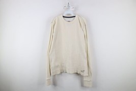 Vtg 90s Y2K Hollister Mens Large Distressed Thermal Waffle Knit T-Shirt Cream - £43.14 GBP