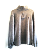 Vtg 90s Polo Ralph Lauren Grey Quarter Zip Long Sleeve Sweater Men’s Siz... - £22.67 GBP