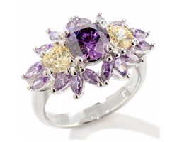 NEW Wendy Hill 3.8ct Amethyst-Color Marquise Solid 925 Sterling Silver Ring Sz 8 - £51.90 GBP