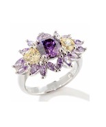 NEW Wendy Hill 3.8ct Amethyst-Color Marquise Solid 925 Sterling Silver R... - £52.65 GBP