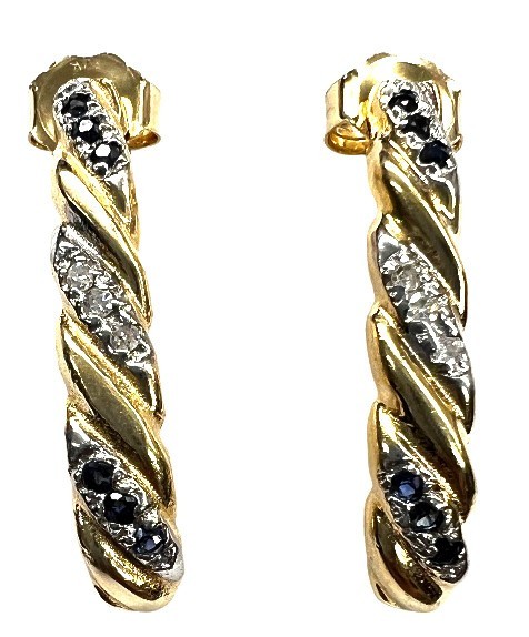 Primary image for 12 Women's Earrings 14kt Yellow and White Gold 412420