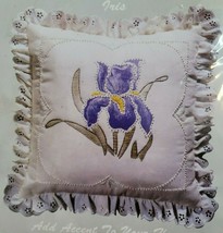 Wangs International Candlewicking IRIS Pillow Kit Embroidery NEW Flower Vintage - £7.95 GBP