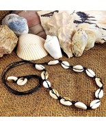 Cowrie Shell Choker Black Cord Necklace Tropical Island Fashion Jewelry - $15.04 CAD