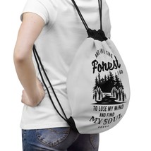 Nature-Inspired Forest Canvas Drawstring Bag, Perfect for Zen-Seekers - $44.29