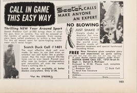 1960 Print Ad Scotch Duck &amp; Game Calls Wild Fox Made in Detroit,Michigan - £8.46 GBP