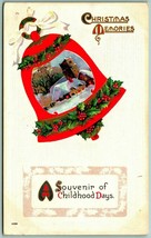 Natale Ricordi Childhood Souvenir Campana Agrifoglio Cabina Scene 1914 DB - £5.57 GBP
