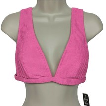 NWT Hula Honey Plunge Neck Scrunched Bikini Top Size Large Pink Padded - $24.75