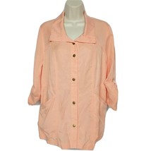 NWT Chicos Womens Utility Jacket Size 0 Small Orange Twill Short Sleeve - £33.08 GBP