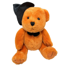 Vintage Steven Smith Plush Halloween Witch Orange Bear Bow Tie Stuffed Animal 9&quot; - £13.22 GBP