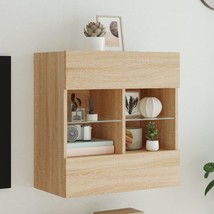 TV Wall Cabinet with LED Lights Sonoma Oak 58.5x30x60.5 cm - £39.43 GBP