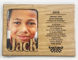 JACK Personalized Name Profile Laser Engraved Wood Picture Frame Magnet - £10.85 GBP