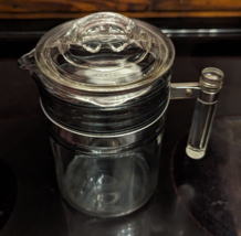 Vintage PYREX Glass Blue Tint Carafe Coffee Pot W/ OLDER HANDLE &amp; Lid 78... - $19.34