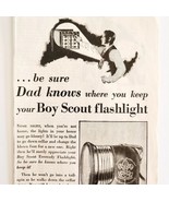 1930 Eveready Boy Scout Flashlight Advertisement Boy&#39;s Life Union Carbid... - $27.45 CAD